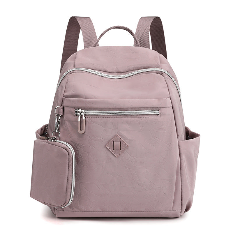 Zaino da donna in nylon con piccolo portamonete – Borsa da viaggio casual da giorno