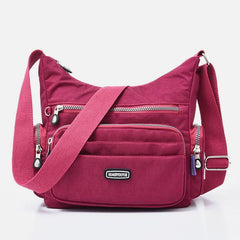 Bolso bandolera de nailon impermeable con múltiples bolsillos