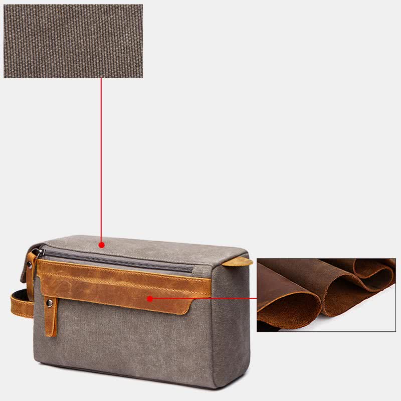 Retro Canvas Storage Makeup Pouch – Travel Toiletry Bag for Women & Men