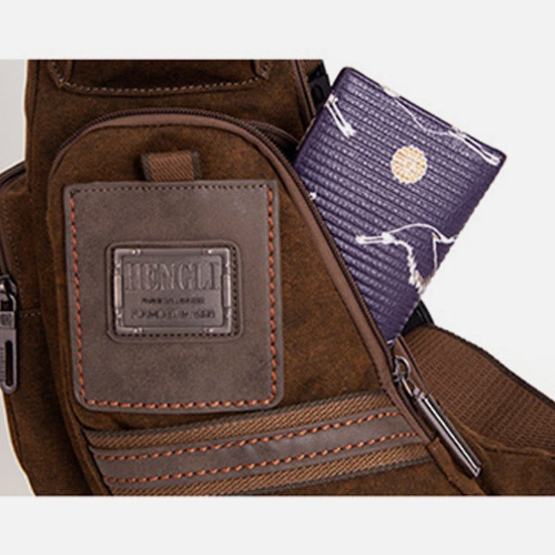 Large Canvas Chest Bag – Men’s Outdoor Sports Crossbody Sling Backpack - VOTVO