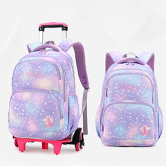 Durable Nylon Rolling Backpack for Kids – School Bag with Wheels, Adjustable Straps - VOTVO