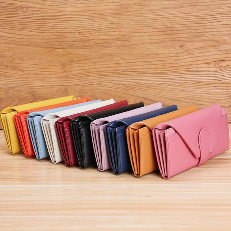 Retro Multi-Slot Genuine Leather Long Purse – Stylish Wallet for Women