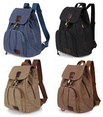 Canvas Backpack for Women & Girls – Vintage Drawstring School & Travel Rucksack