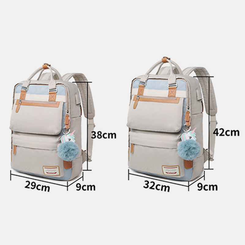 Multifunctional Large-Capacity British College Backpack with USB Charging Port