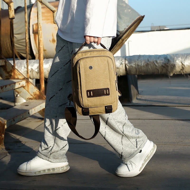 Men's Retro Sling Bag – Outdoor Casual Crossbody Chest Bag for Travel & Sport - VOTVO