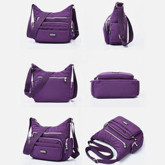 Bolso bandolera de nailon impermeable con múltiples bolsillos