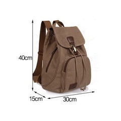 Canvas Backpack for Women & Girls – Vintage Drawstring School & Travel Rucksack