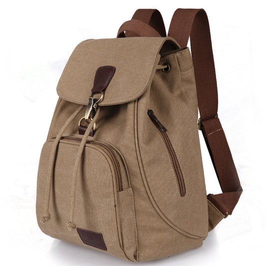 Canvas Backpack for Women & Girls – Vintage Drawstring School & Travel Rucksack