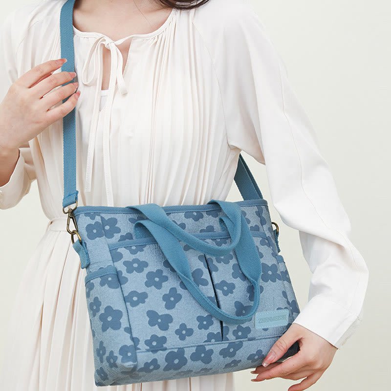 Floral Cute Printing Crossbody Purse – Large Canvas Handbag for Commuting - VOTVO