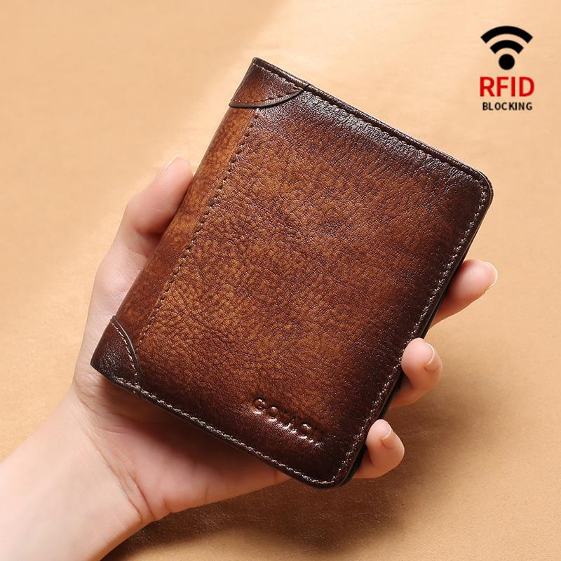 Genuine Leather RFID Multi - Card Bifold Wallet for Men - Secure & Stylish Business Wallet - VOTVO