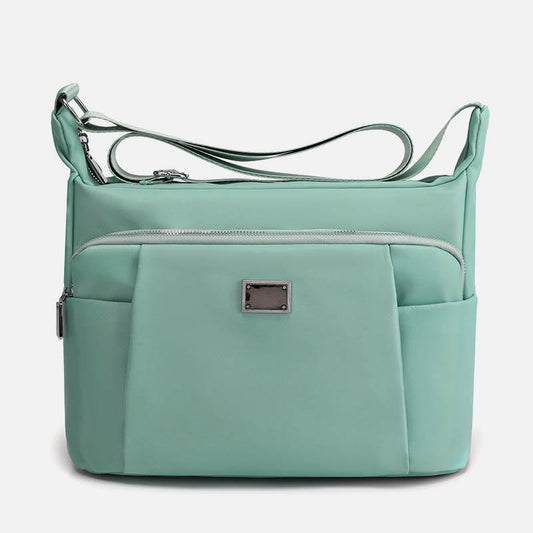 Crossbody Plaid Nylon Tote Bag for Women – Multi-Pocket Waterproof Purse