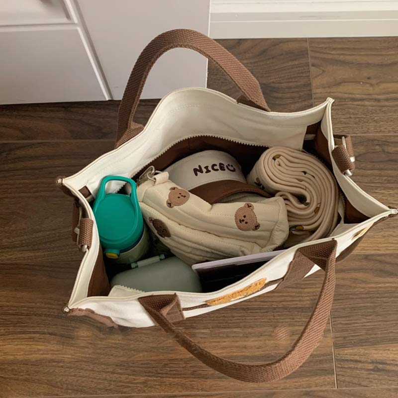 Functional Canvas Handbag – Mommy Bag, Tote Purse, Shoulder Bag - VOTVO