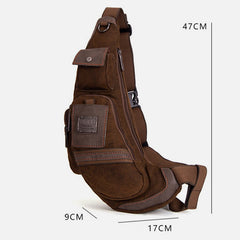 Grande borsa da petto in tela – Zaino a tracolla per sport all'aria aperta da uomo