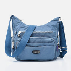 Bolso bandolera de nailon impermeable con múltiples bolsillos