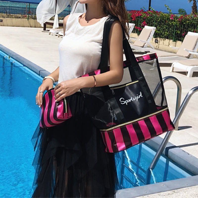 Leisure Beach Bag for Women – Travel & Fitness Nylon Shoulder Bag