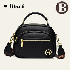 Classic Multifunctional Compartments Adjustable Wide Shoulder Strap PU Leather Crossbody Bag - VOTVO