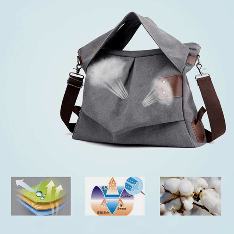 Large Capacity Canvas Handbag for Women – Crossbody Tote & Hobo Bag - VOTVO