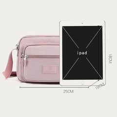 4-Zip Crossbody Bag – Lightweight Nylon Purse for Women