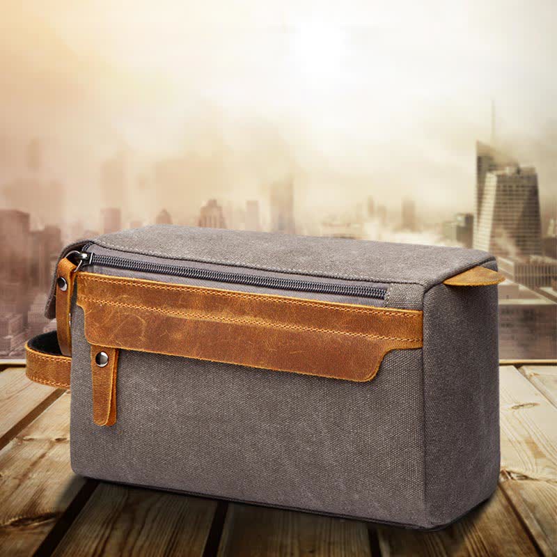 Retro Canvas Storage Makeup Pouch – Travel Toiletry Bag for Women & Men