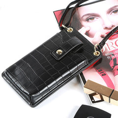 Leather Crossbody Phone Bag with Card Slots for Women – Compact Purse with Adjustable Strap