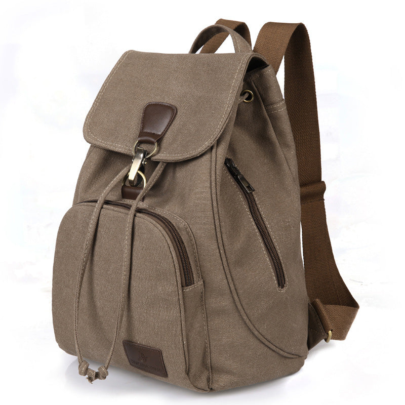 Canvas Backpack for Women & Girls – Vintage Drawstring School & Travel Rucksack