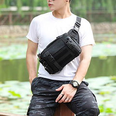 Grande borsa tattica mimetica per lo sport | Borsa a tracolla in nylon | Marsupio