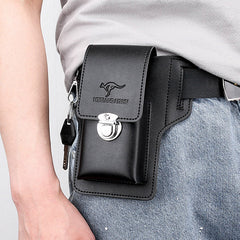 Leather Phone Pouch for Belt Universal Smartphone Holster Waist Bag