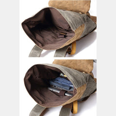 Canvas Leather Backpack Rucksack – Fits 15.6" Laptops | Perfect for College, Weekend Travel, and Daily Use - VOTVO