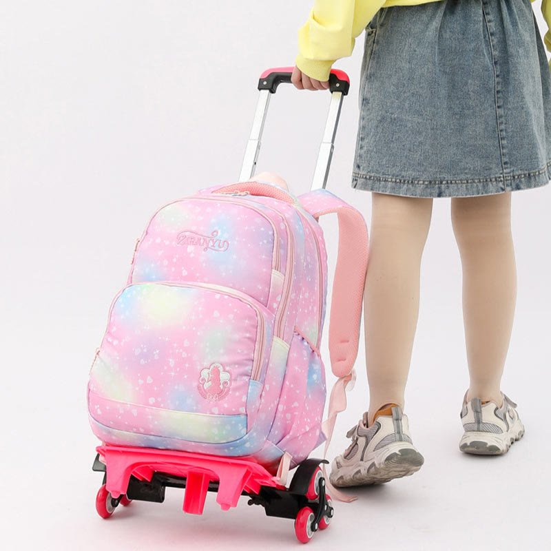 Durable Nylon Rolling Backpack for Kids – School Bag with Wheels, Adjustable Straps - VOTVO