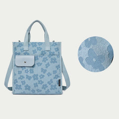 Floral Crossbody Tote Bag – Cute Nylon Shoulder Purse for Office & Daily Use - VOTVO