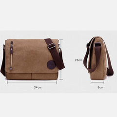 Canvas Messenger Bag for Men Travel Satchel Water Resistant Crossbody Bag - VOTVO