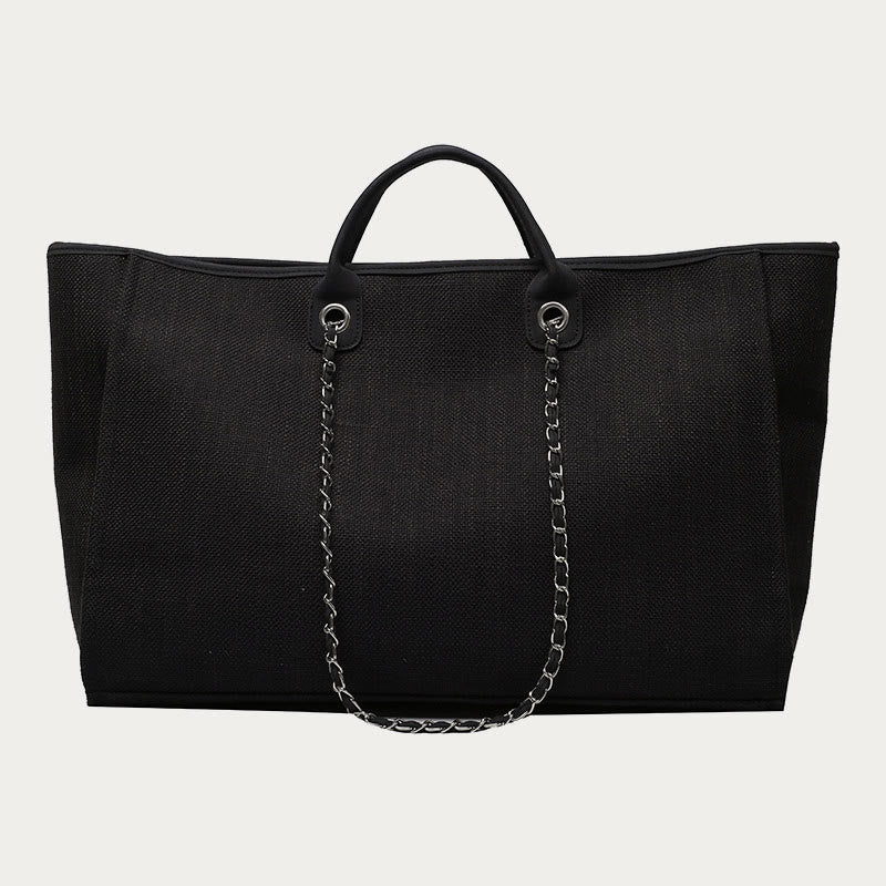 Crossbody Canvas Tote for Women – Chain Strap Bucket Bag - VOTVO