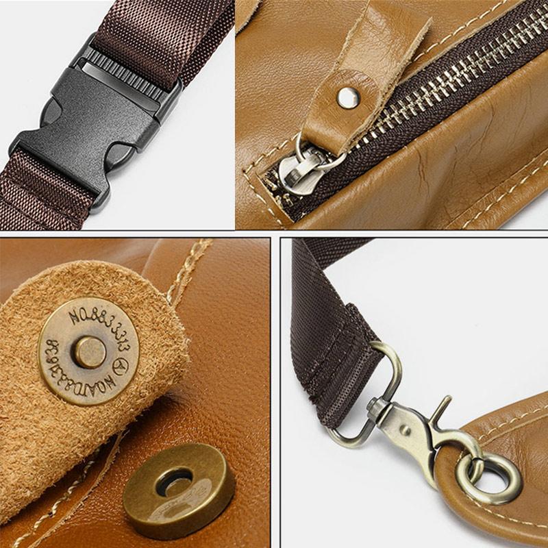Genuine Leather Retro Sport Waist Bag – Classic Style Meets Practical Functionality