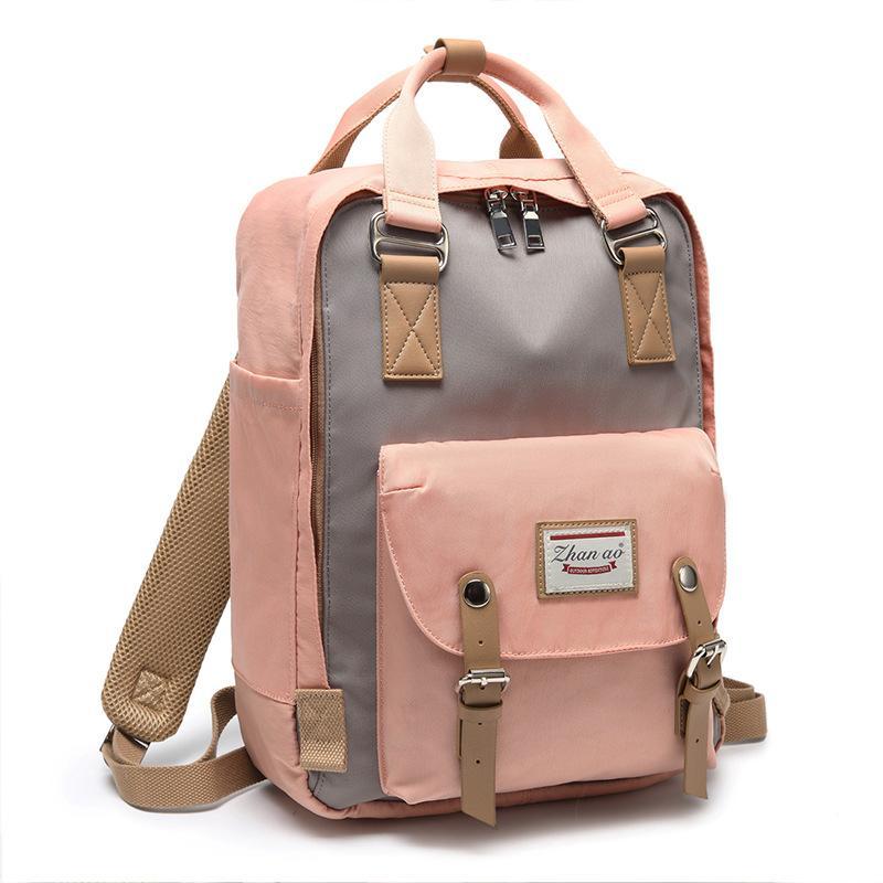Large Capacity Colorblock Waterproof Backpack – School & Travel Laptop Bag