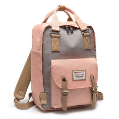 Zaino impermeabile color block di grande capacità - Borsa per laptop da viaggio e per la scuola