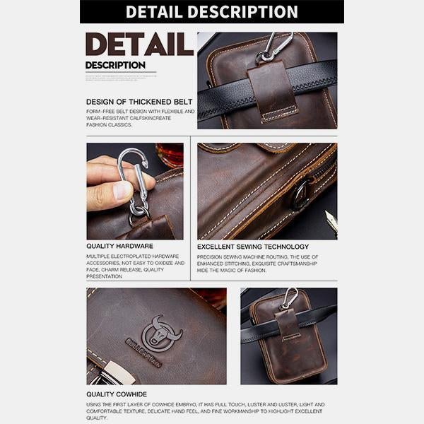 Genuine Leather Multifunctional Waist & Messenger Bag for Men – Versatile Crossbody & Shoulder Bag - VOTVO
