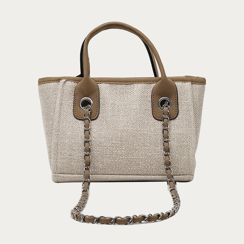 Crossbody Canvas Tote for Women – Chain Strap Bucket Bag - VOTVO