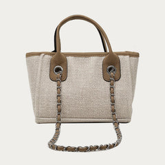 Crossbody Canvas Tote for Women – Chain Strap Bucket Bag - VOTVO