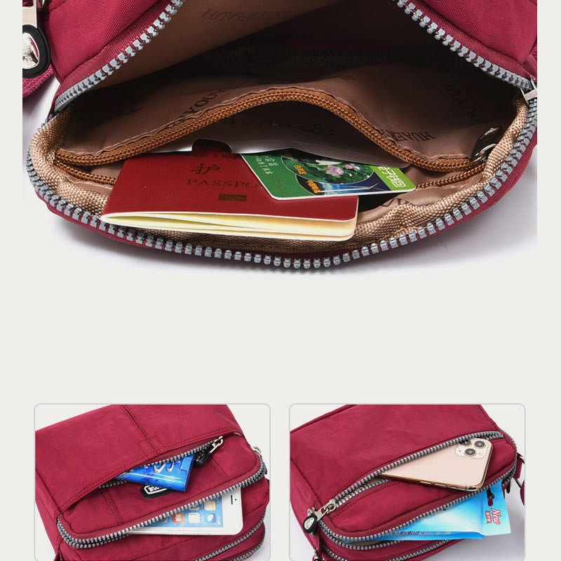 Casual Crossbody Bag for Women – Waterproof Triple Layers Nylon Bag - VOTVO