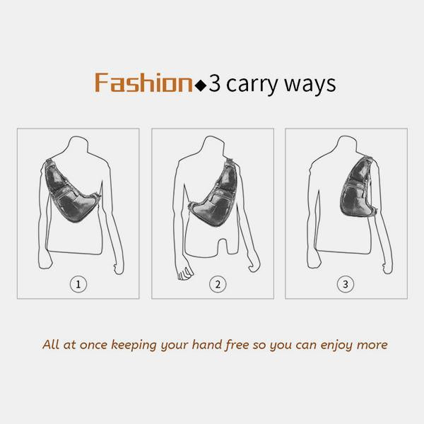 Vintage Genuine Leather Chest Sling Bag – Stylish Messenger Bag for Men