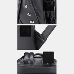 3D Skull Punk Rivet Leather Backpack | Waterproof Embossed Ghost Head Knapsack