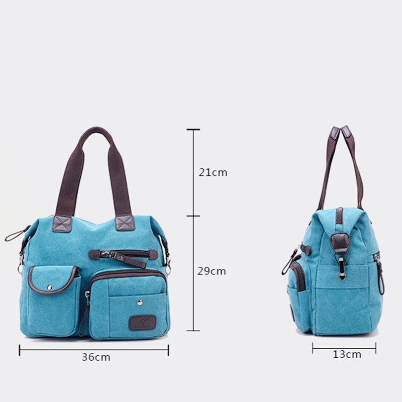 Large Capacity Durable British Style Canvas Tote Bag for Women – Stylish and Practical for Shopping, Travel, and Everyday Use - VOTVO