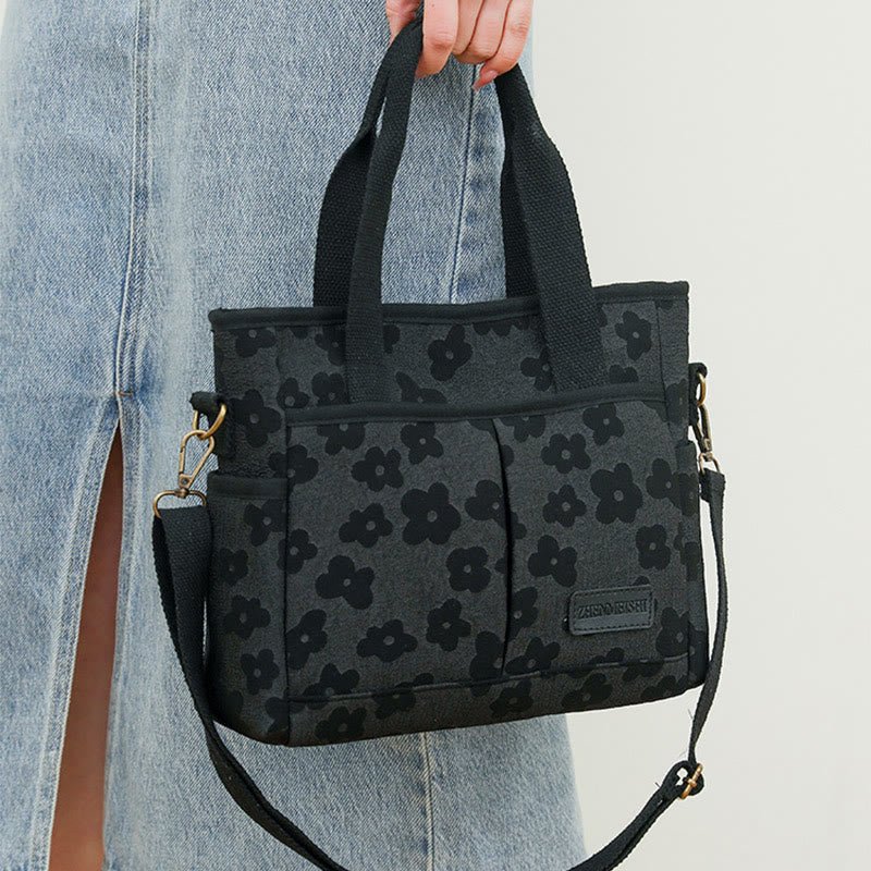 Floral Cute Printing Crossbody Purse – Large Canvas Handbag for Commuting - VOTVO