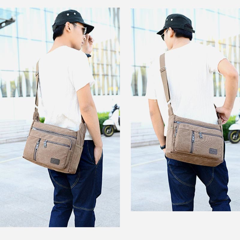 Crossbody Bag for Men | Vintage Outdoor Canvas Business Shoulder Bag - VOTVO
