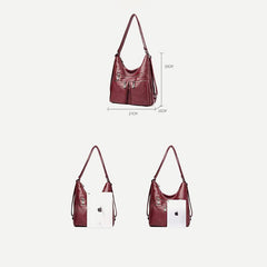 3 - Way Use Backpack Multi - Pocket Leather Zip Crossbody Shoulder Bag - VOTVO