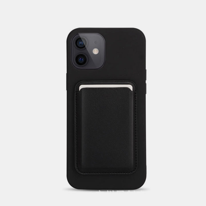 Portable Magnetic Suction Leather Card Holder Wallet for iPhone