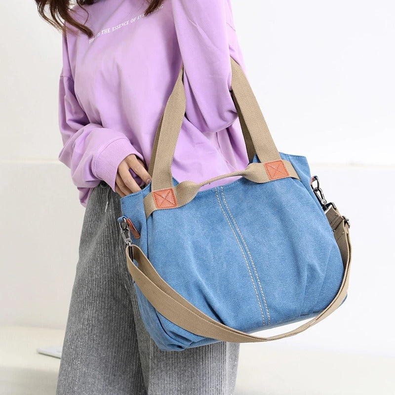 Large Capacity Canvas Messenger Bag – Stylish Shoulder Bag for Daily Use