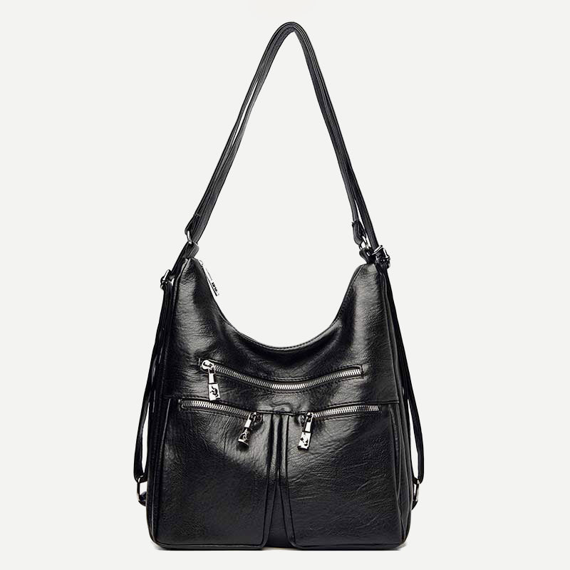 3 - Way Use Backpack Multi - Pocket Leather Zip Crossbody Shoulder Bag - VOTVO