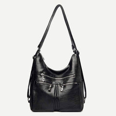 3 - Way Use Backpack Multi - Pocket Leather Zip Crossbody Shoulder Bag - VOTVO