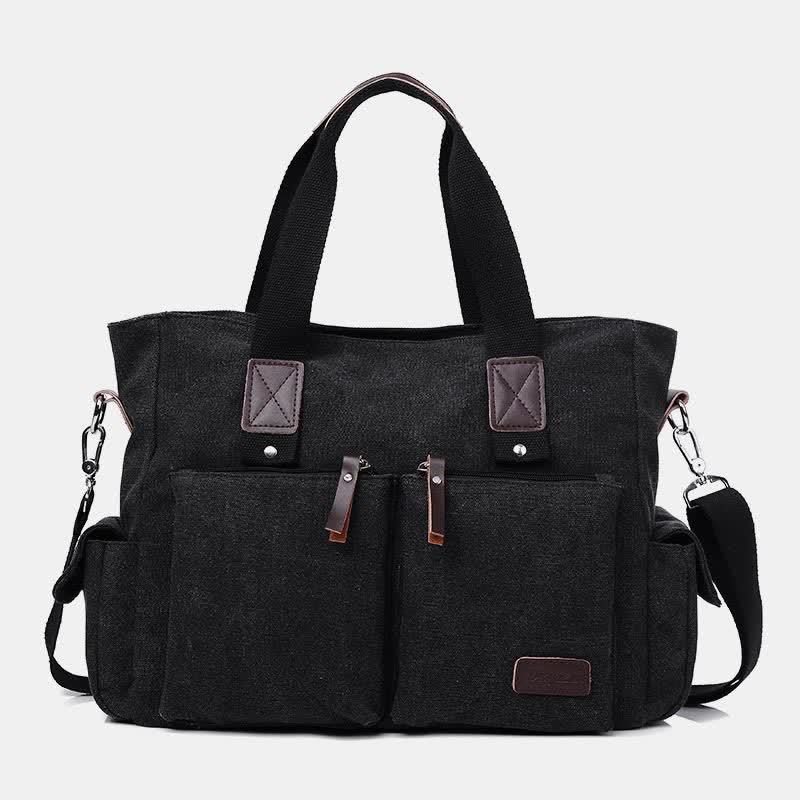 Casual Canvas Laptop Tote Bag for Men & Women – Work Handbag with Adjustable Strap - VOTVO